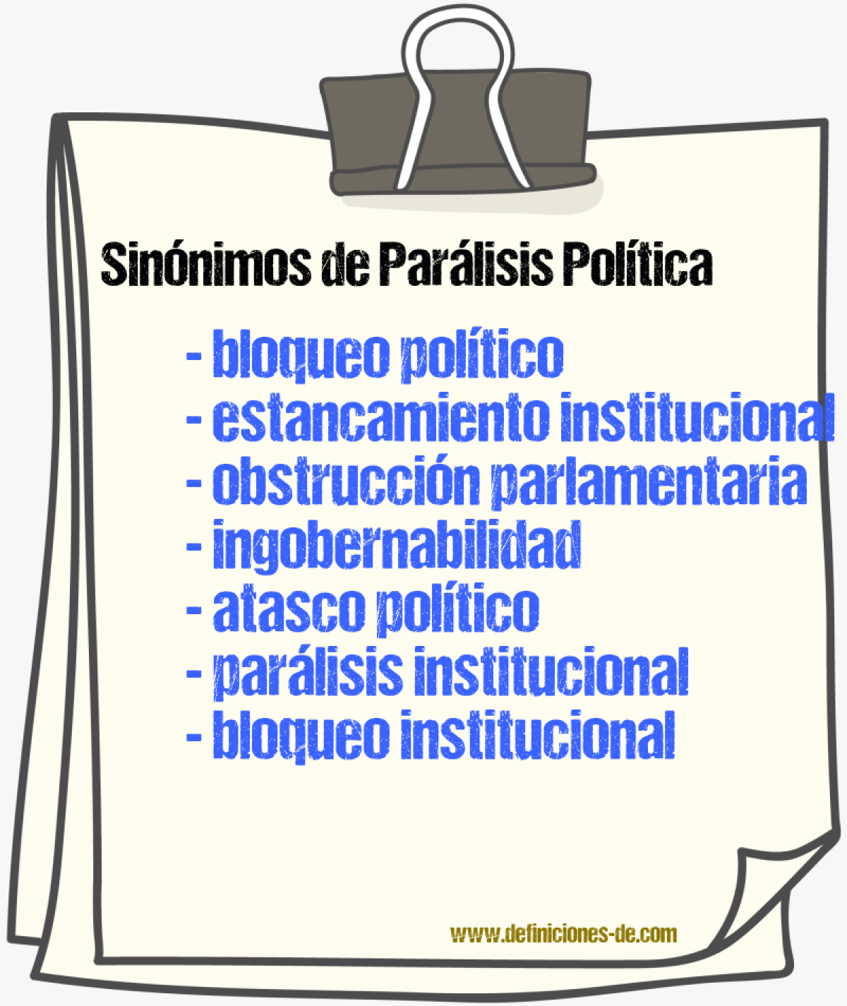 Sinónimos de parálisis política