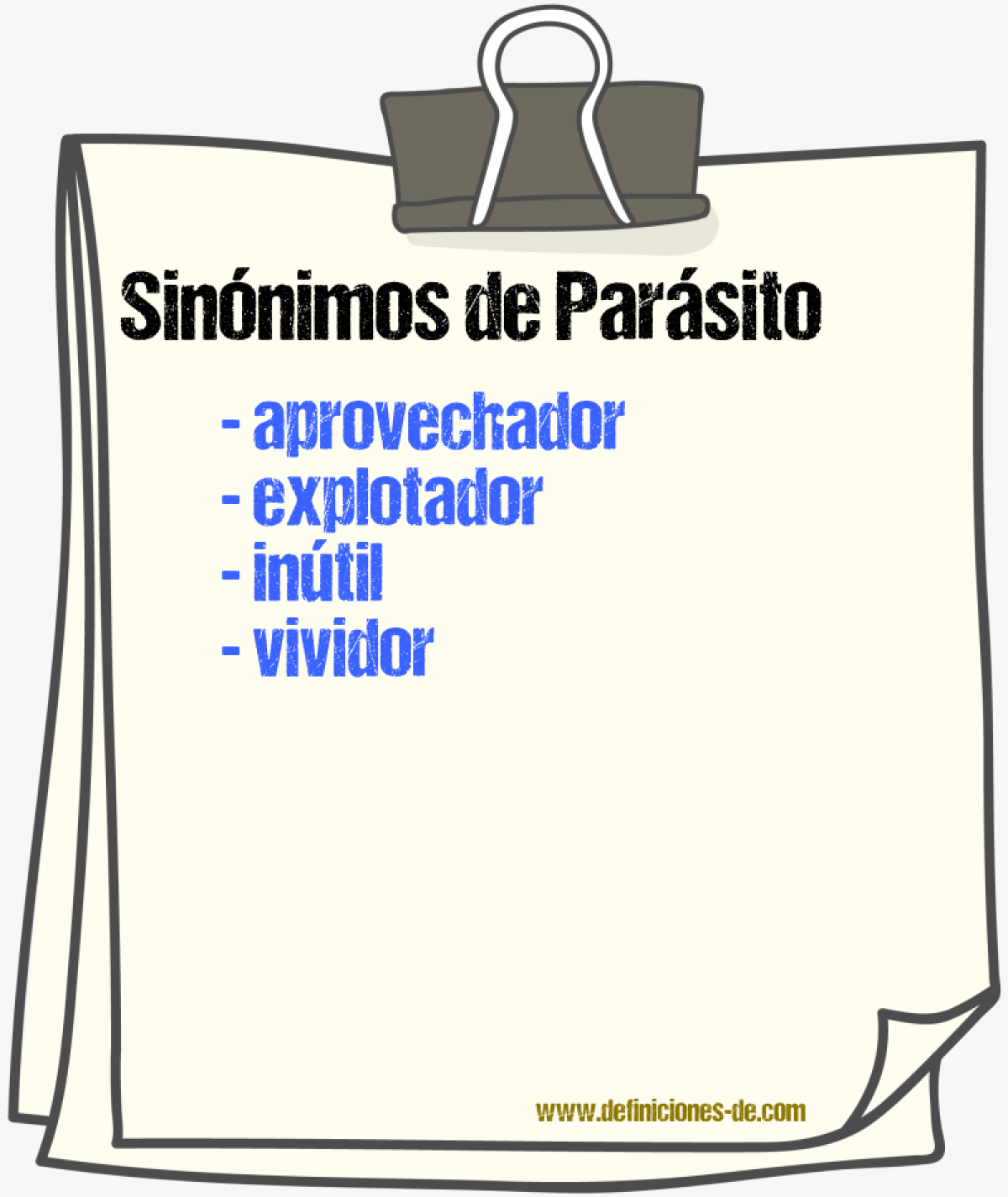 Sinnimos de parsito