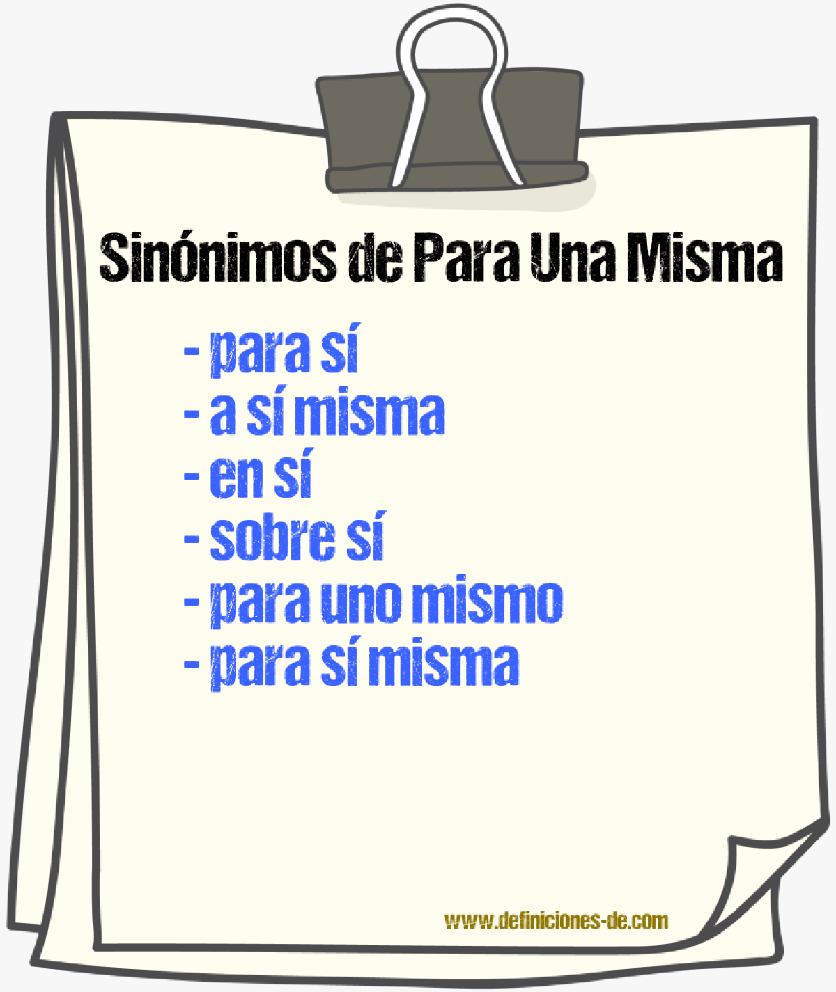 Sinónimos de para una misma