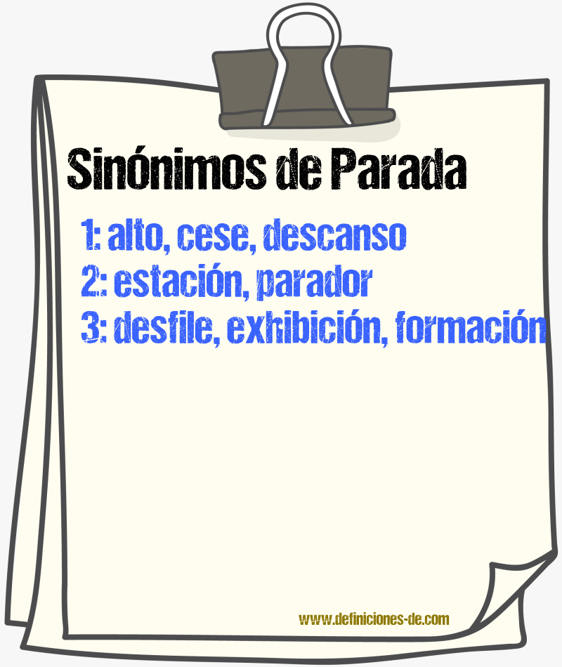 Sinnimos de parada