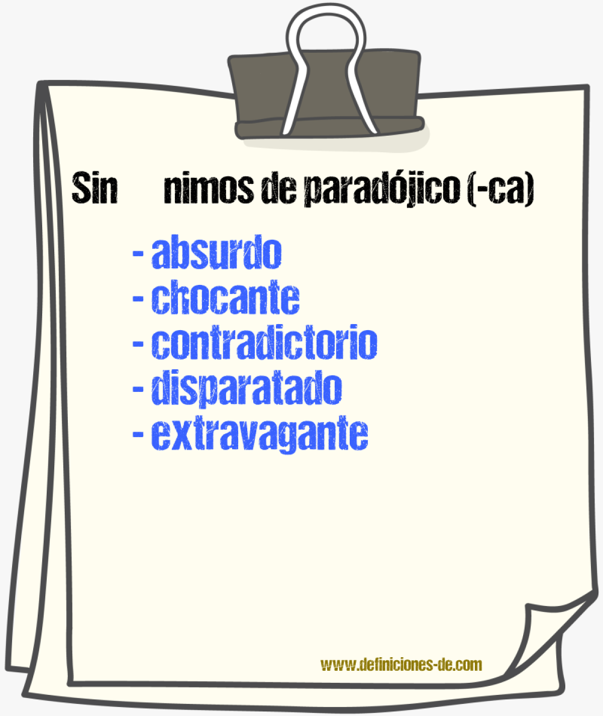 Sinnimos de paradjico