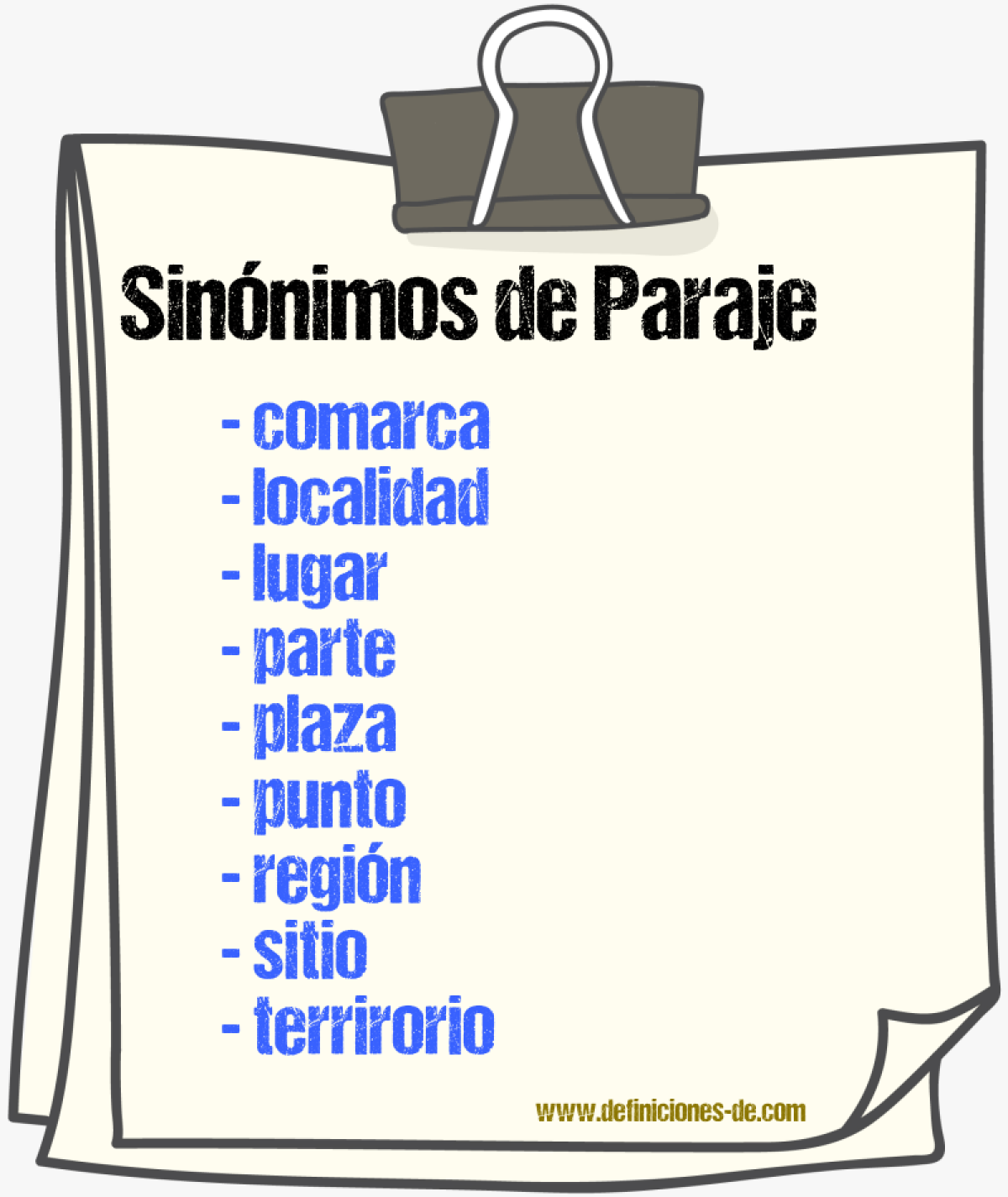 Sinnimos de paraje