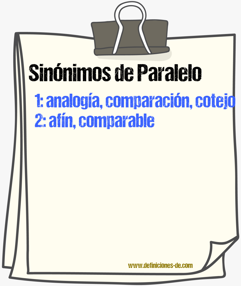 Sinnimos de paralelo