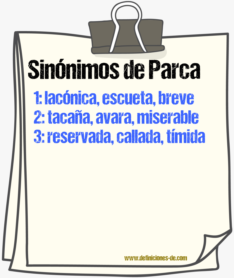 Sinónimos de parca