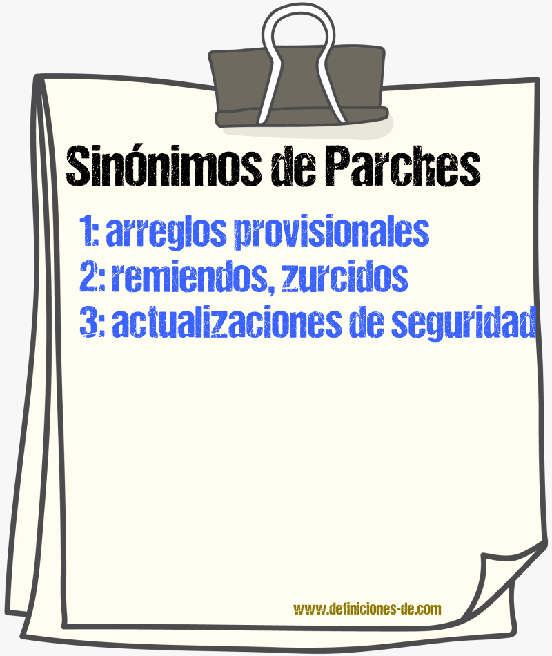 Sinónimos de parches