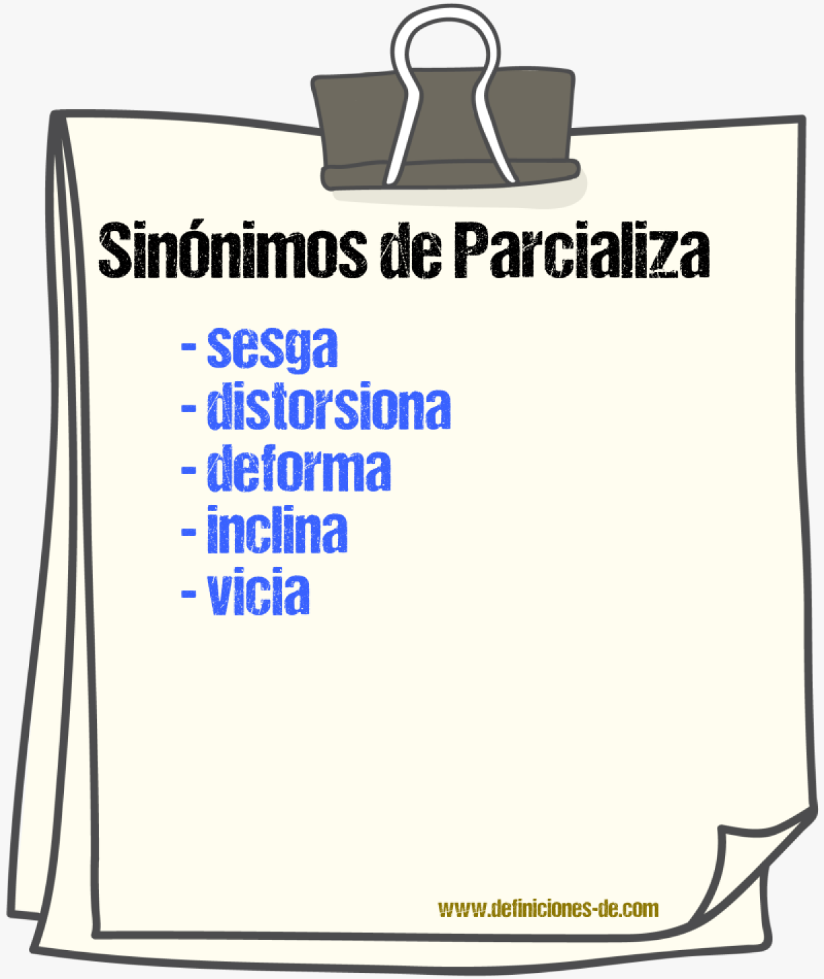 Sinónimos de parcializa