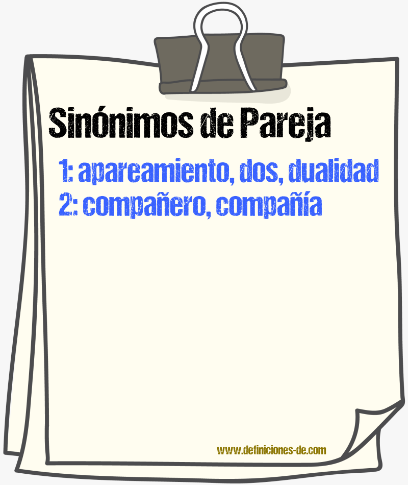 Sinnimos de pareja