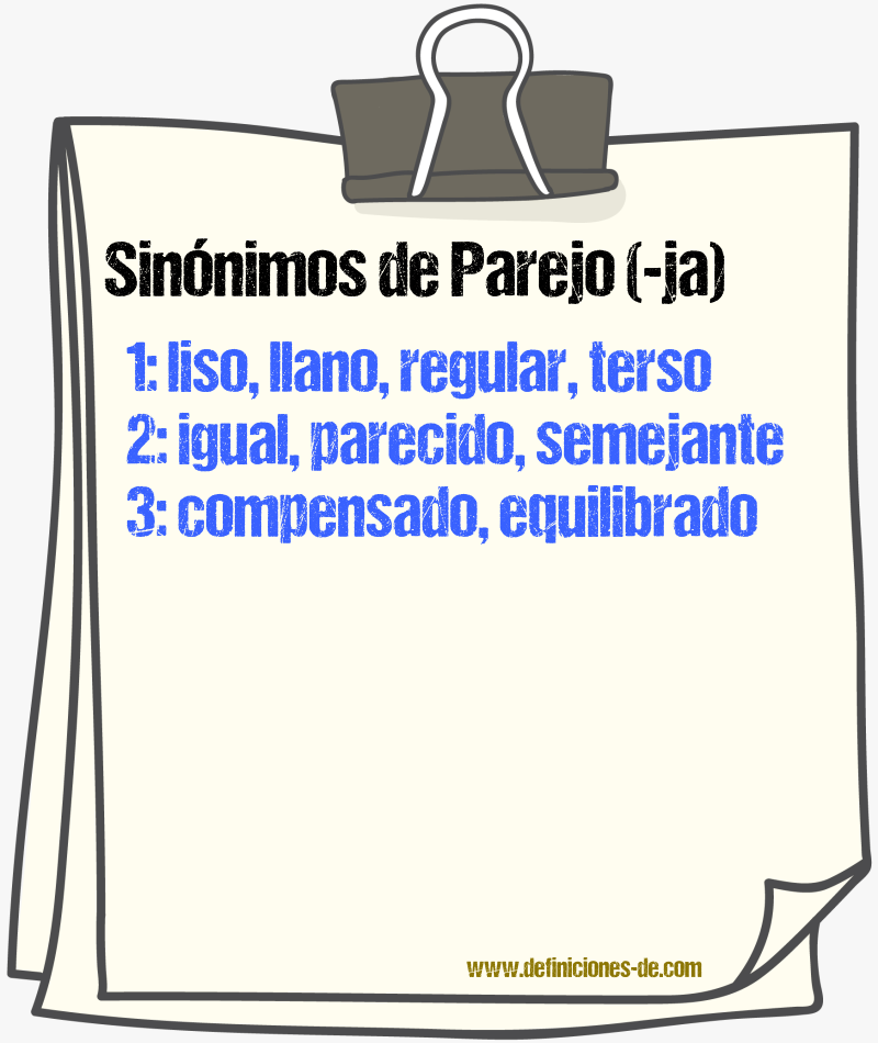 Sinnimos de parejo