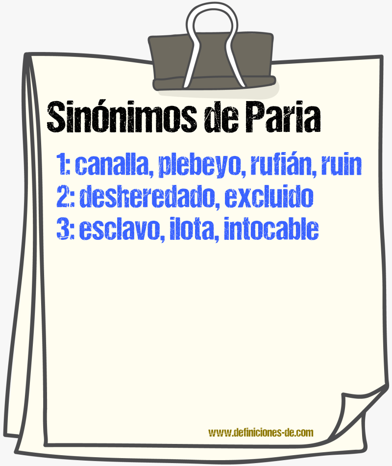 Sinnimos de paria