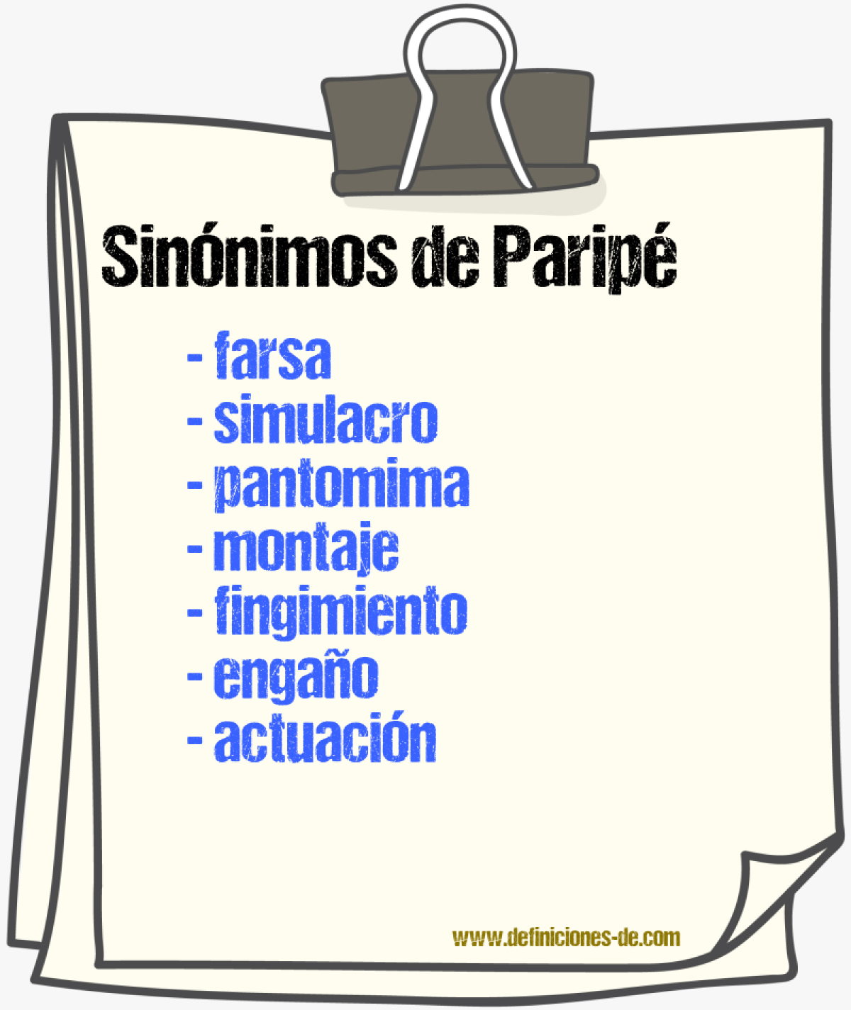 Sinnimos de parip