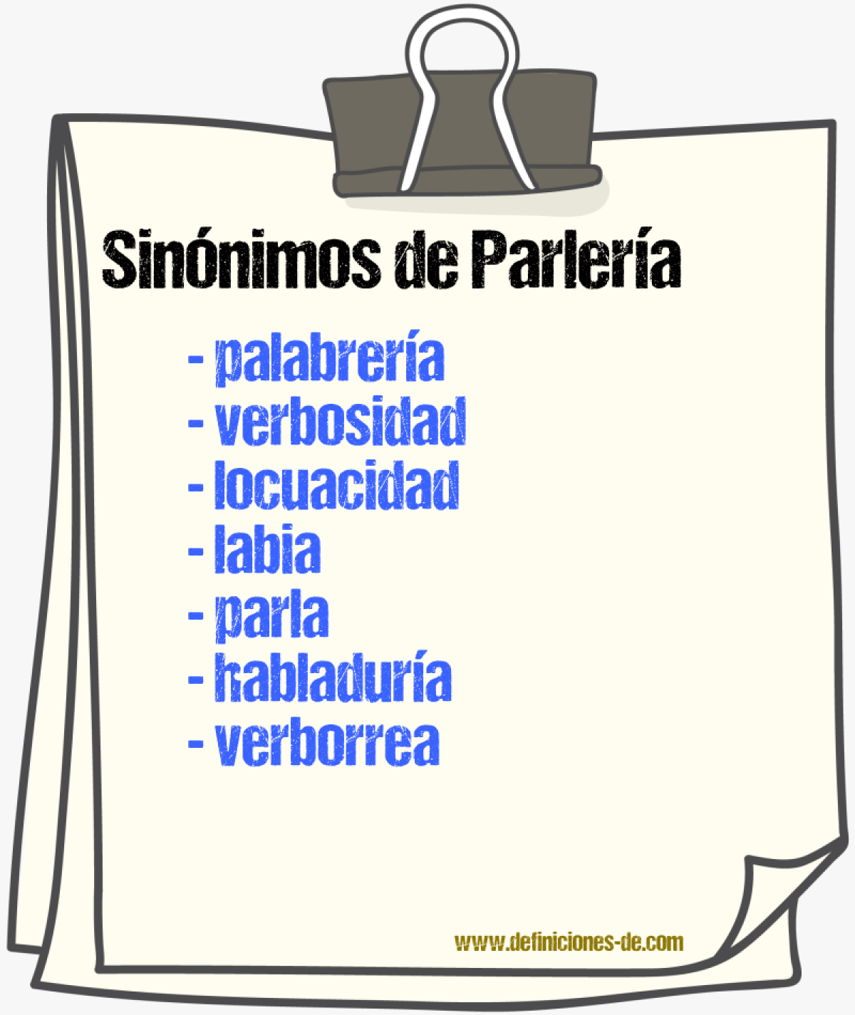 Sinnimos de parlera