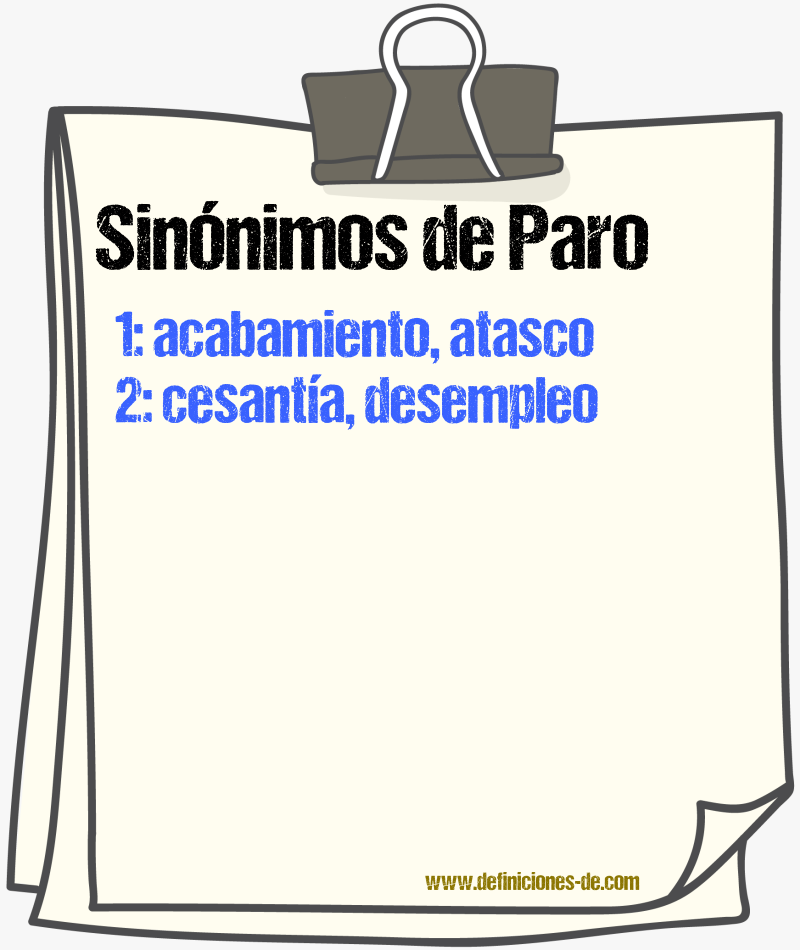 Sinnimos de paro