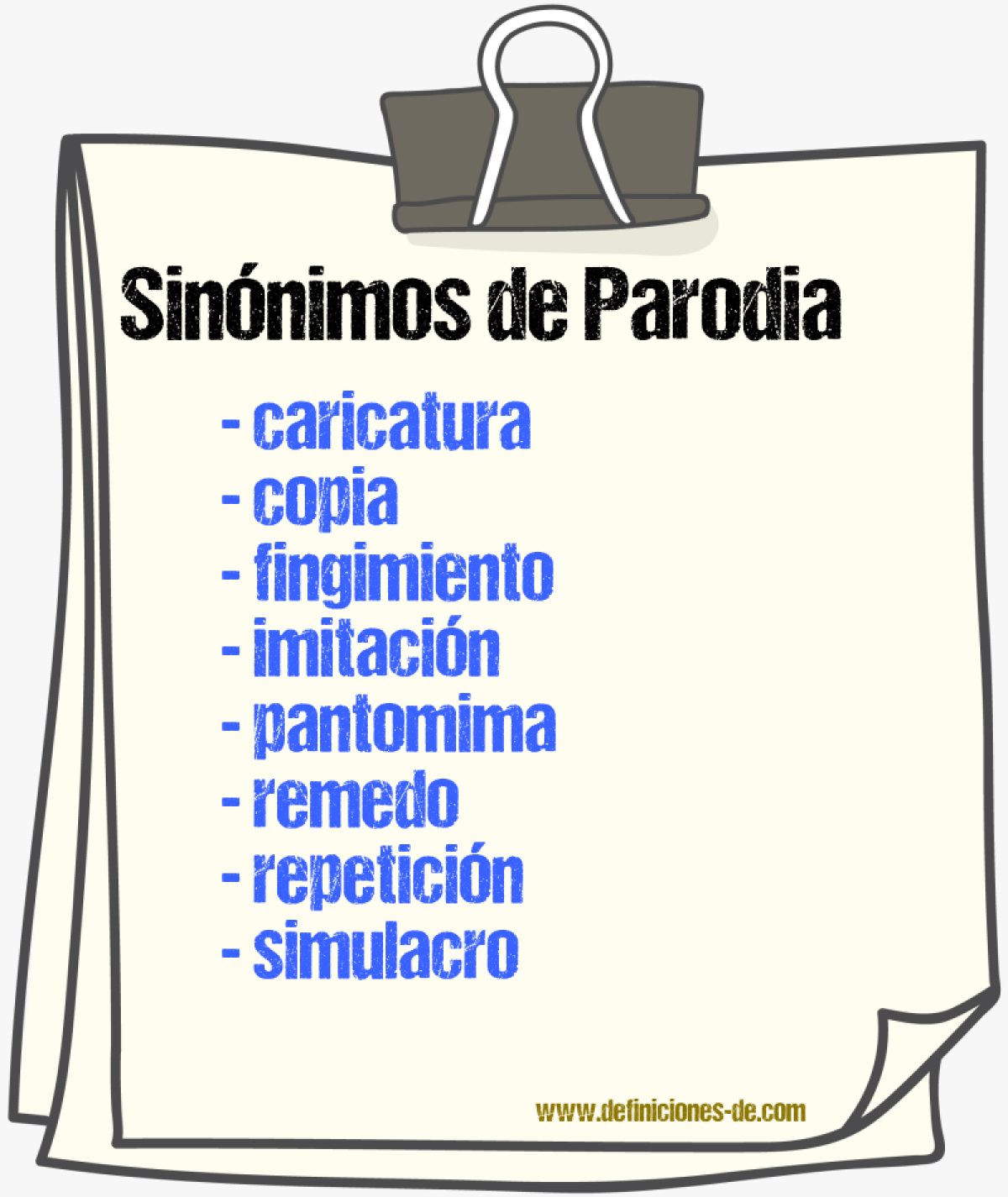 Sinnimos de parodia