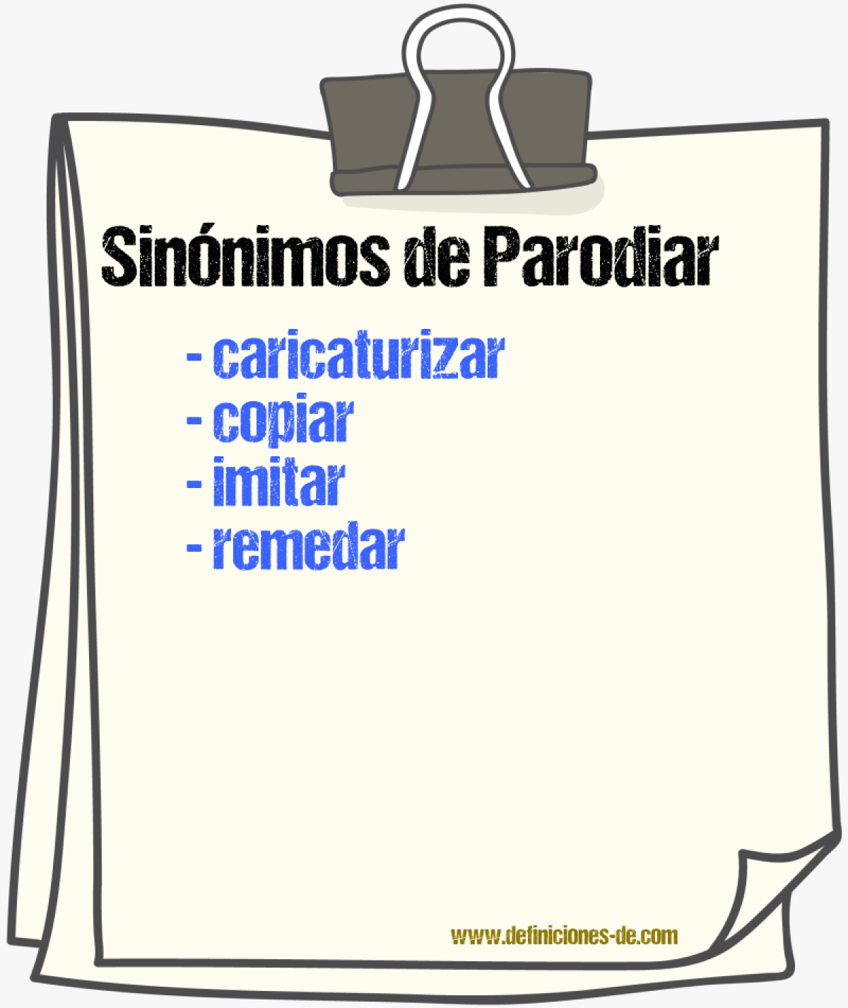 Sinnimos de parodiar