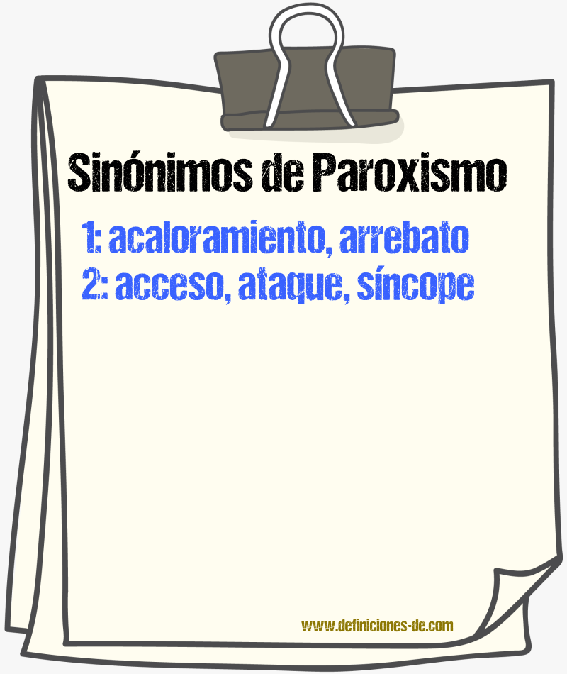 Sinnimos de paroxismo