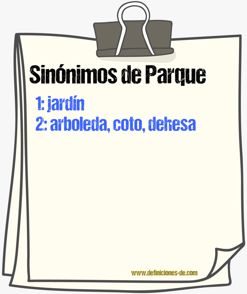 Sinnimos de parque