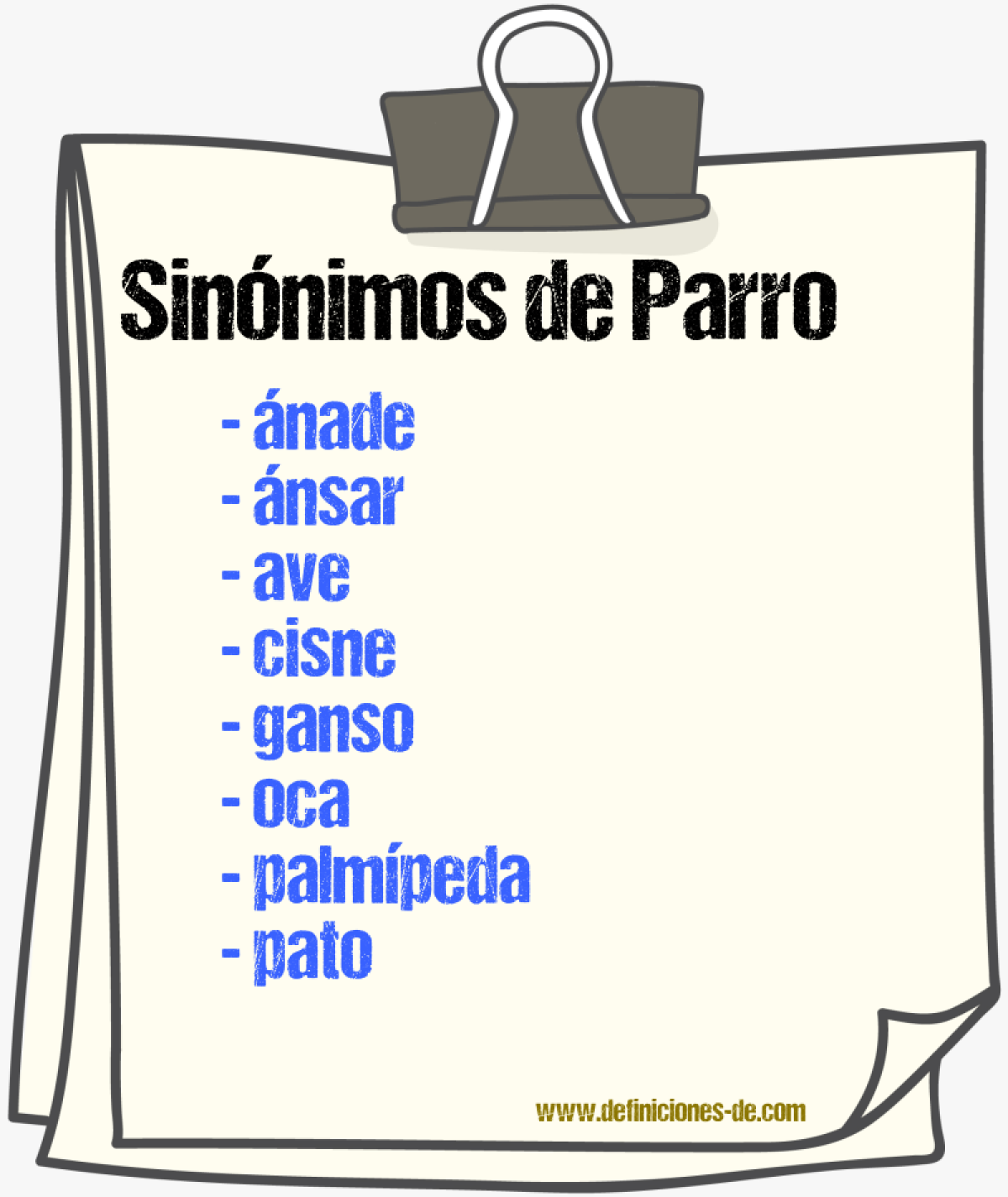 Sinnimos de parro