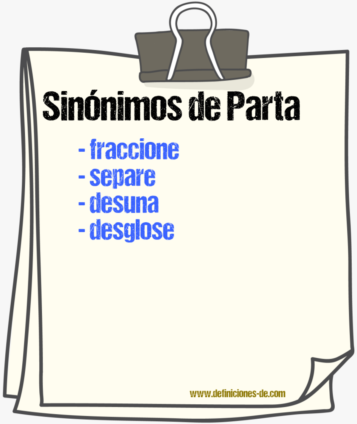 Sinónimos de parta