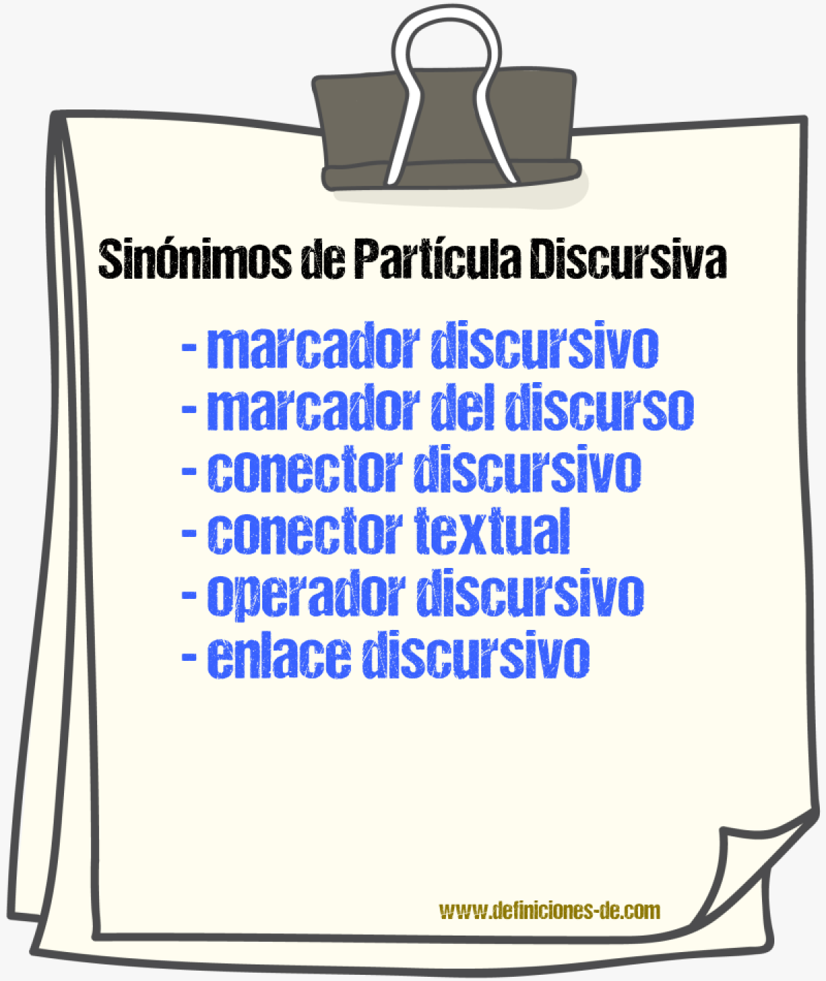 Sinónimos de partícula discursiva
