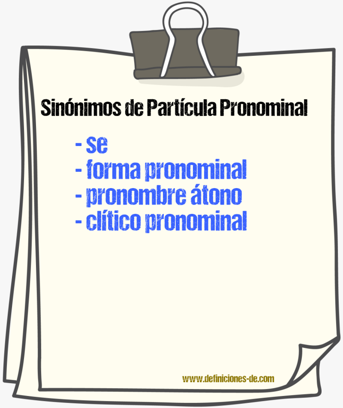 Sinónimos de partícula pronominal