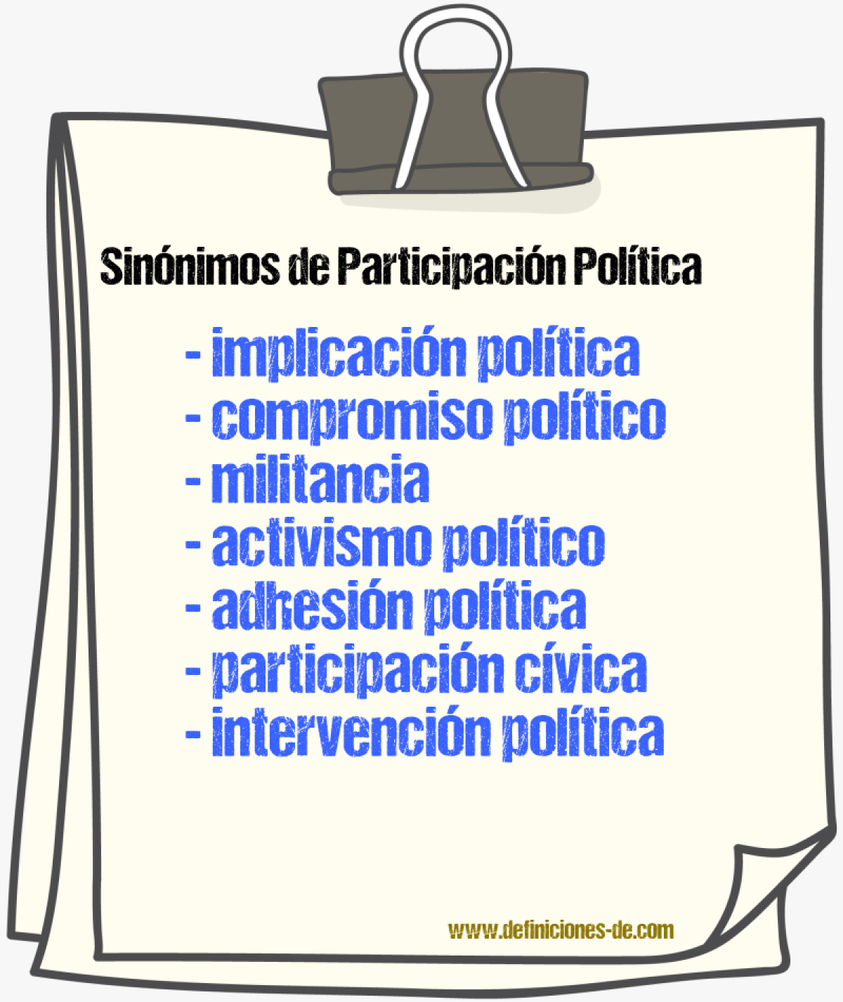 Sinónimos de participación política