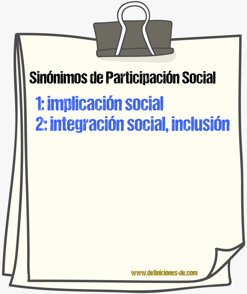 Sinónimos de participación social