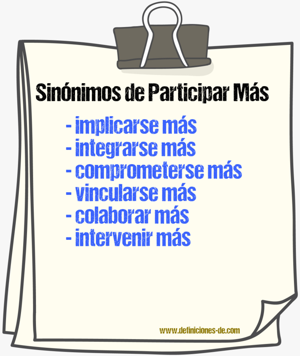 Sinónimos de participar más