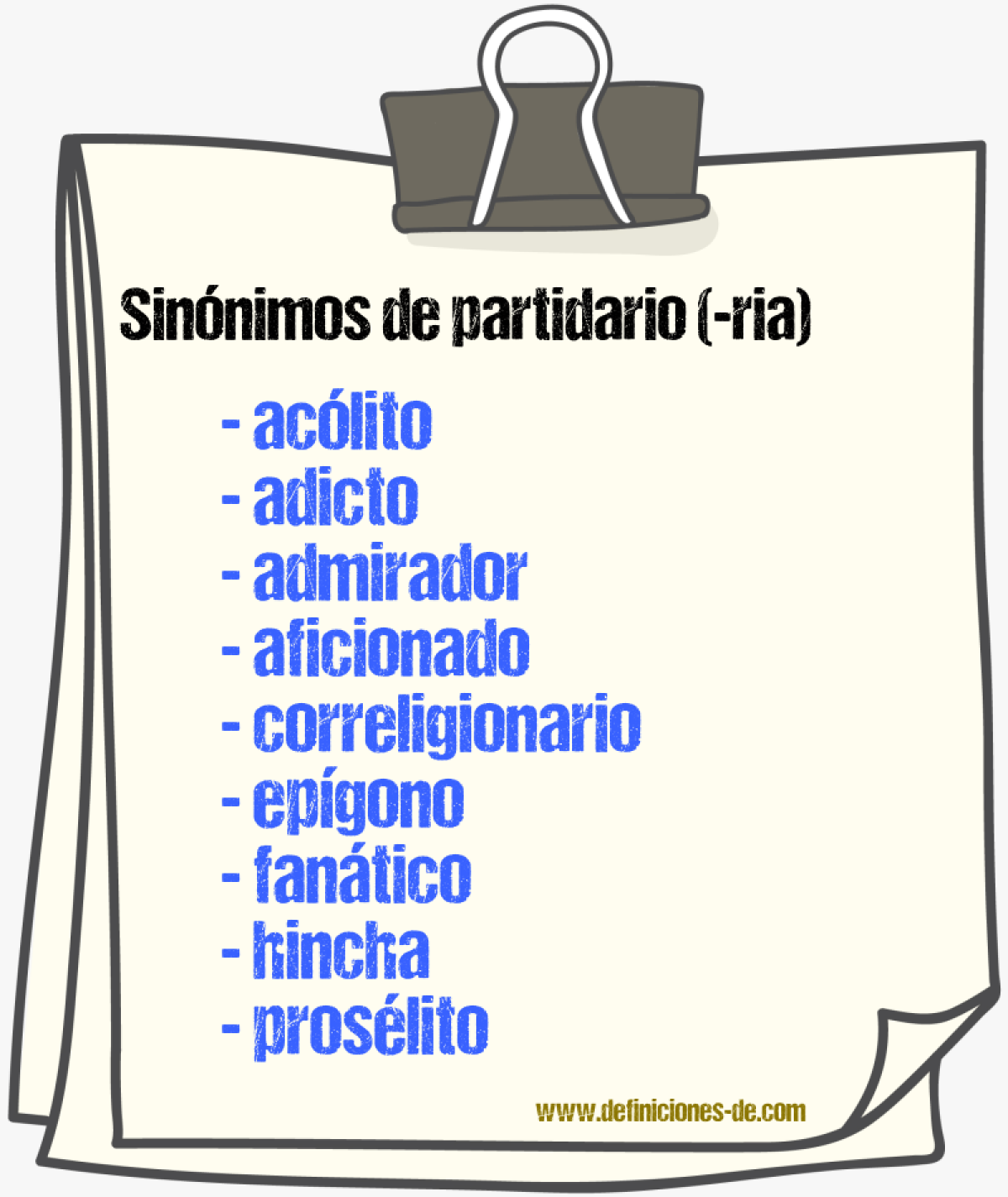 Sinnimos de partidario