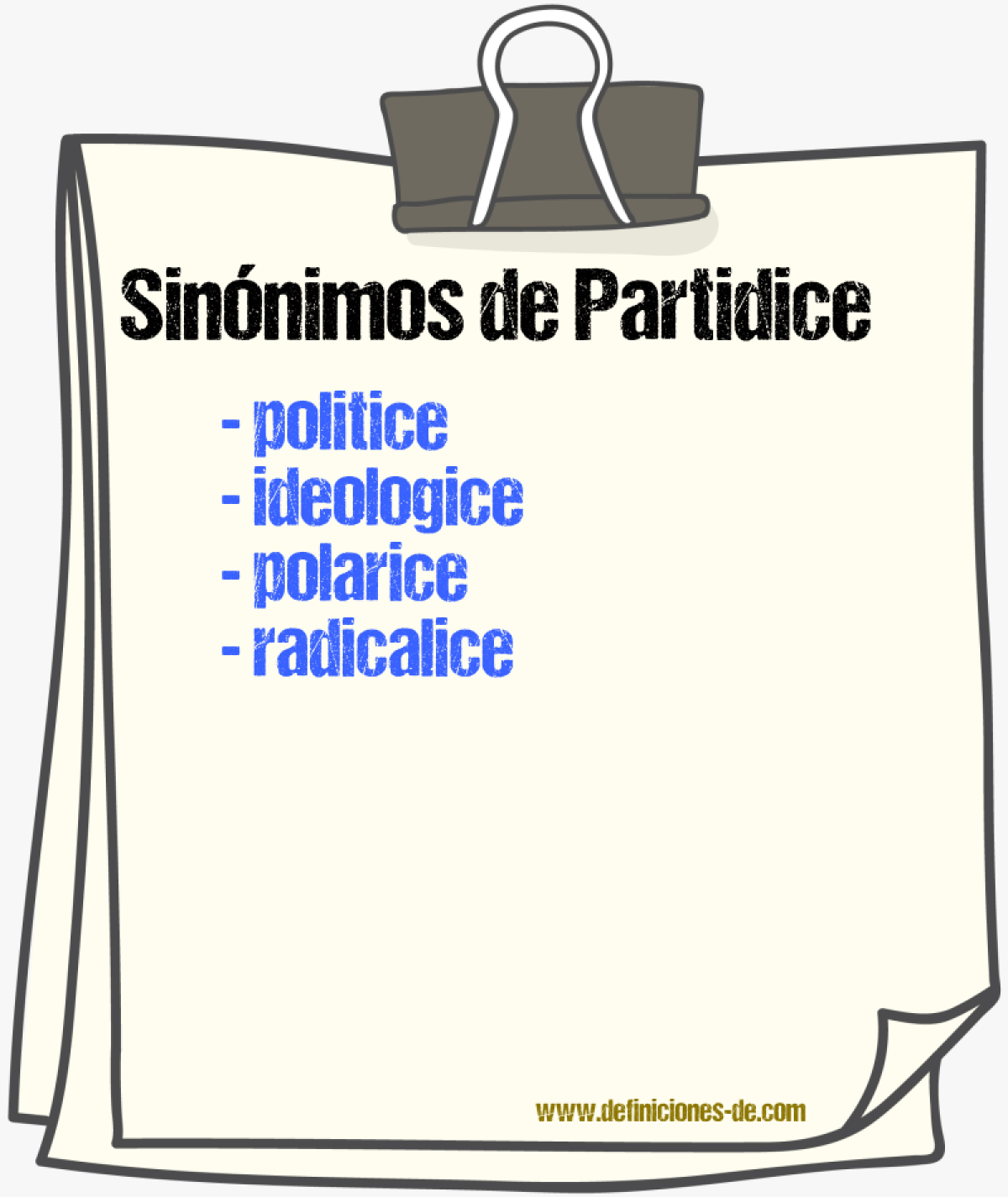 Sinónimos de partidice