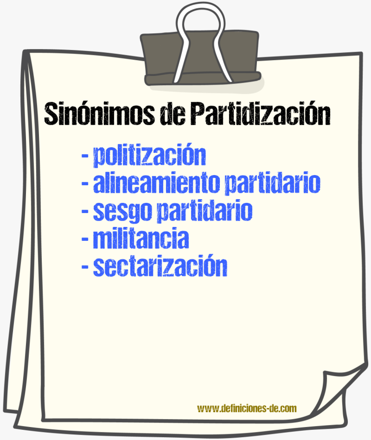 Sinónimos de partidización