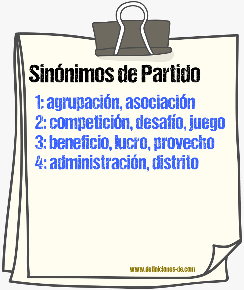 Sinnimos de partido