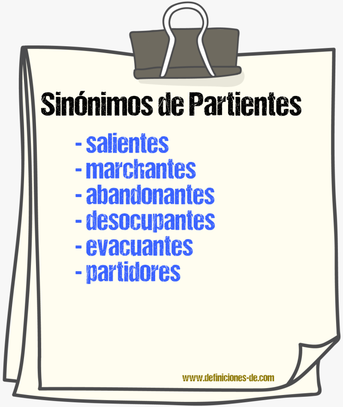Sinónimos de partientes