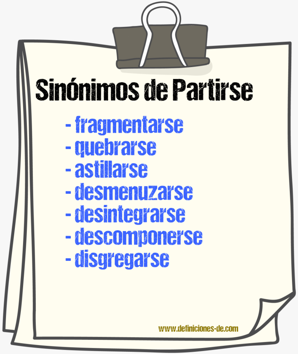 Sinónimos de partirse