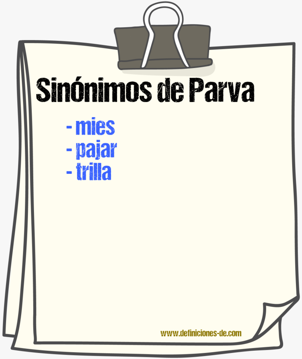 Sinnimos de parva