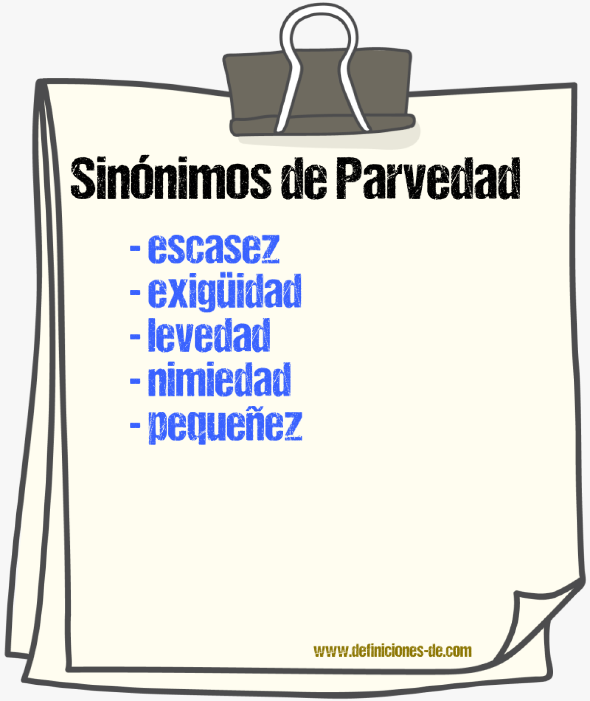 Sinnimos de parvedad