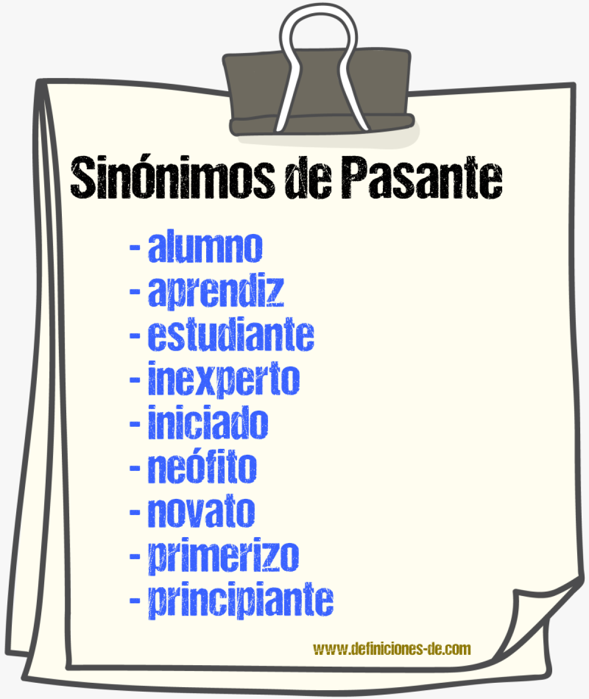 Sinnimos de pasante