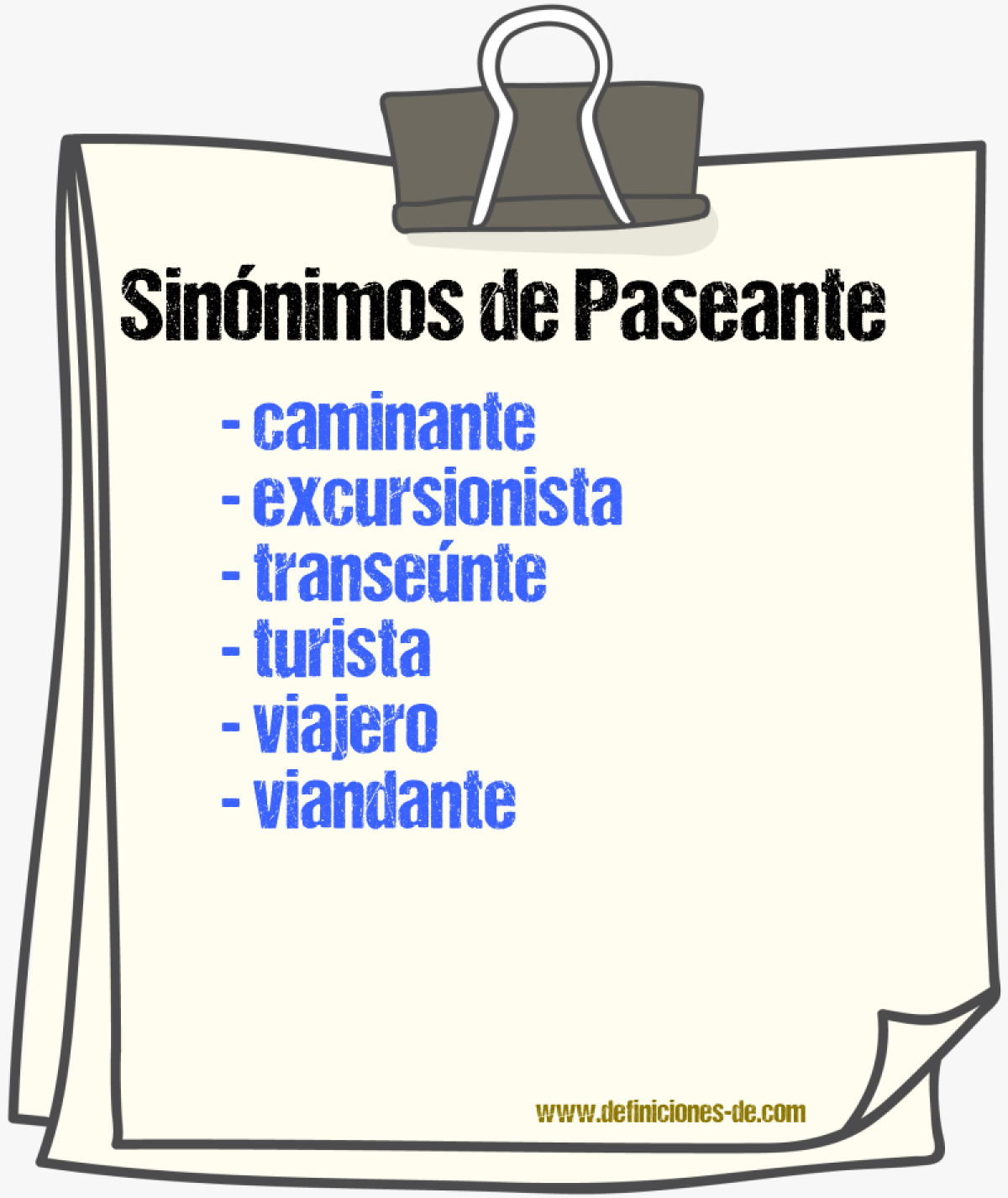 Sinnimos de paseante