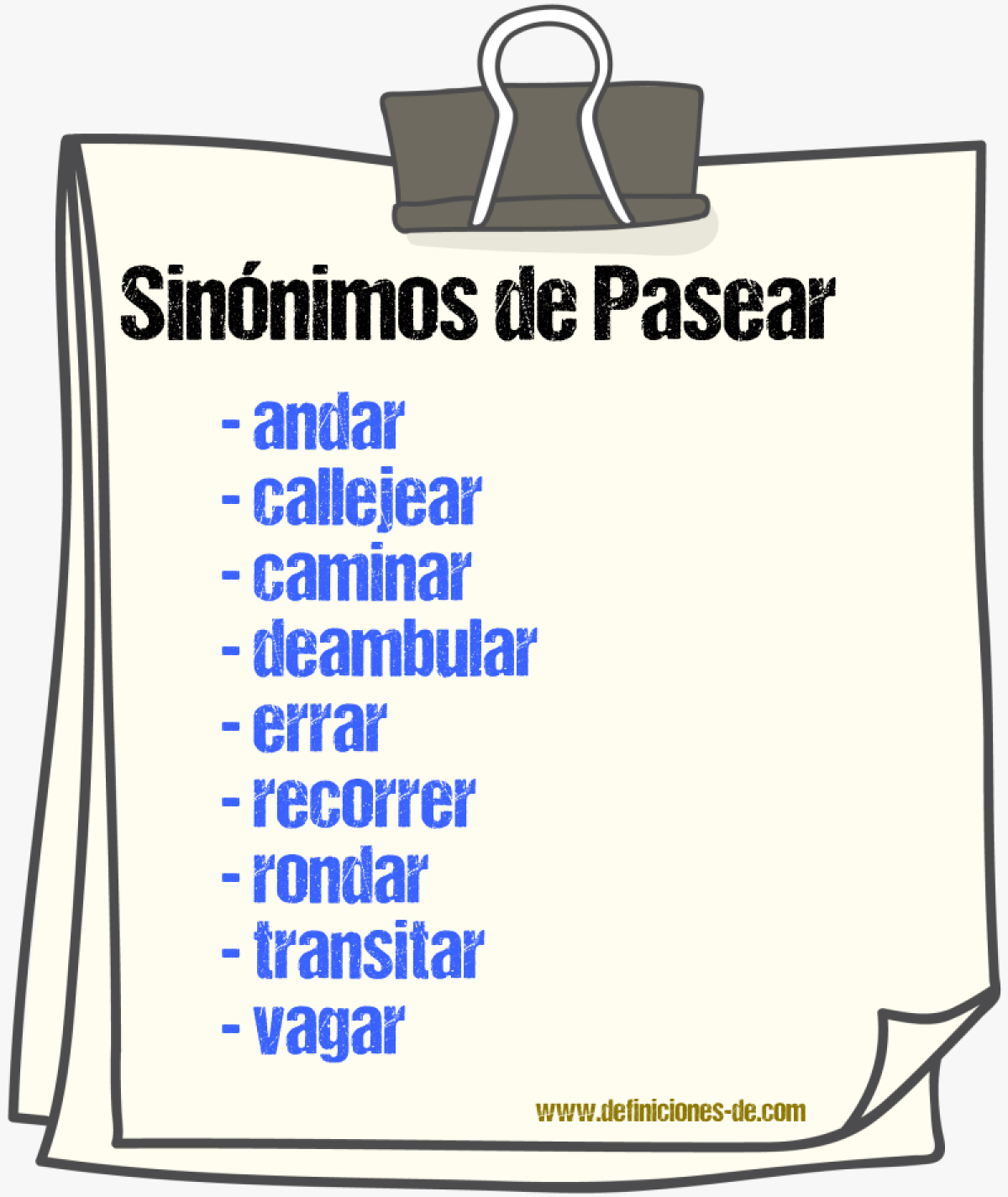 Sinnimos de pasear