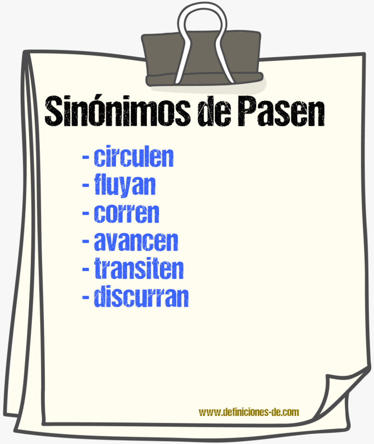 Sinónimos de pasen