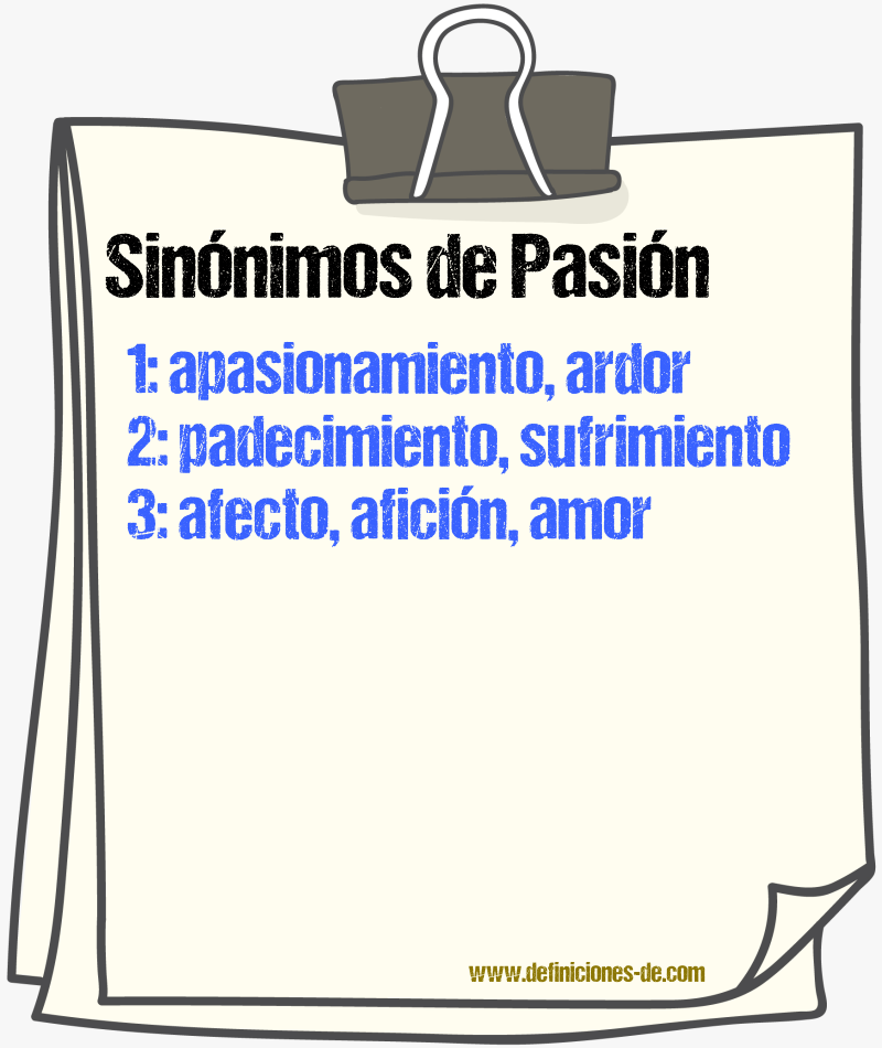 Sinnimos de pasin