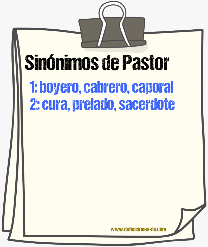 Sinnimos de pastor