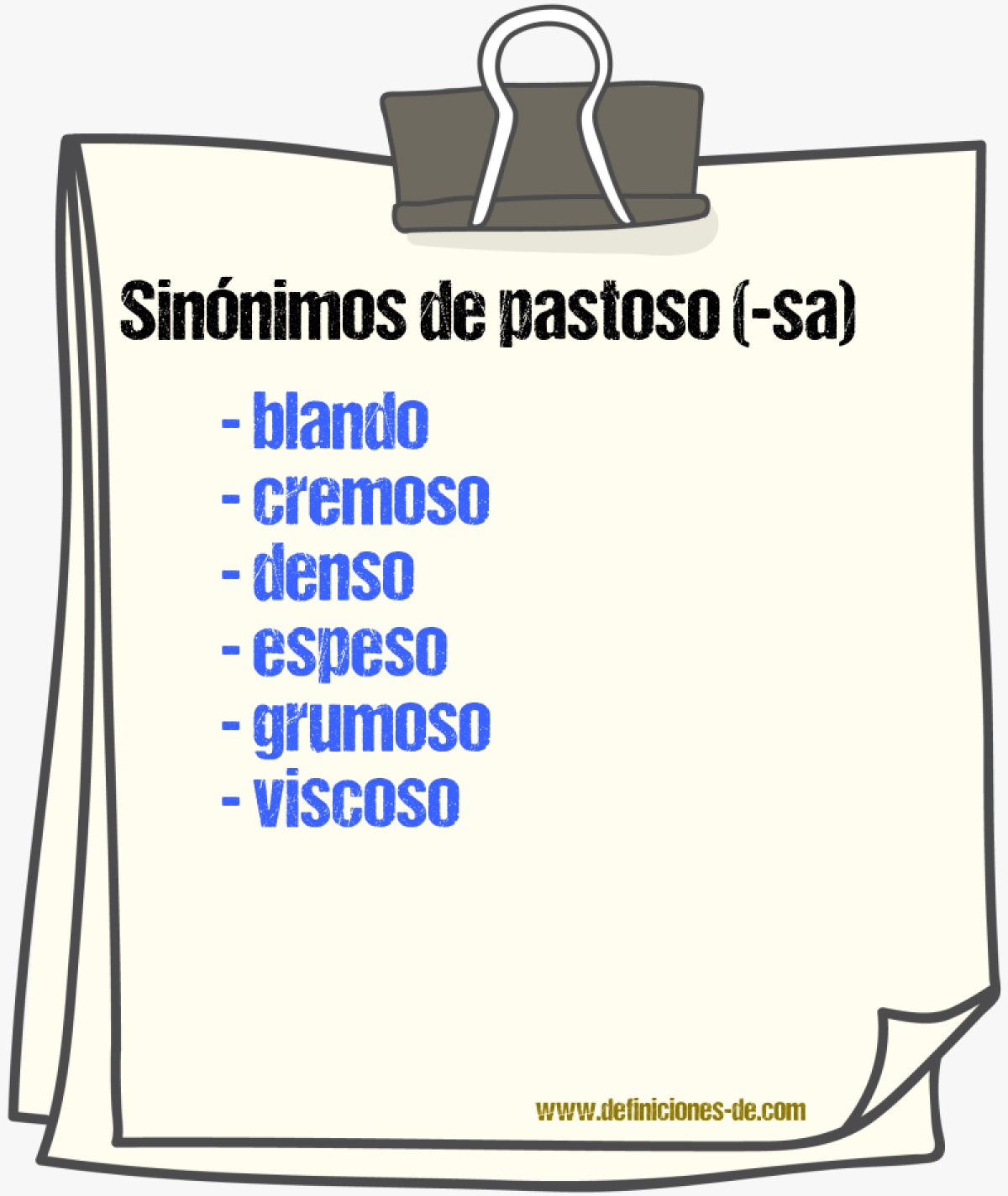 Sinnimos de pastoso