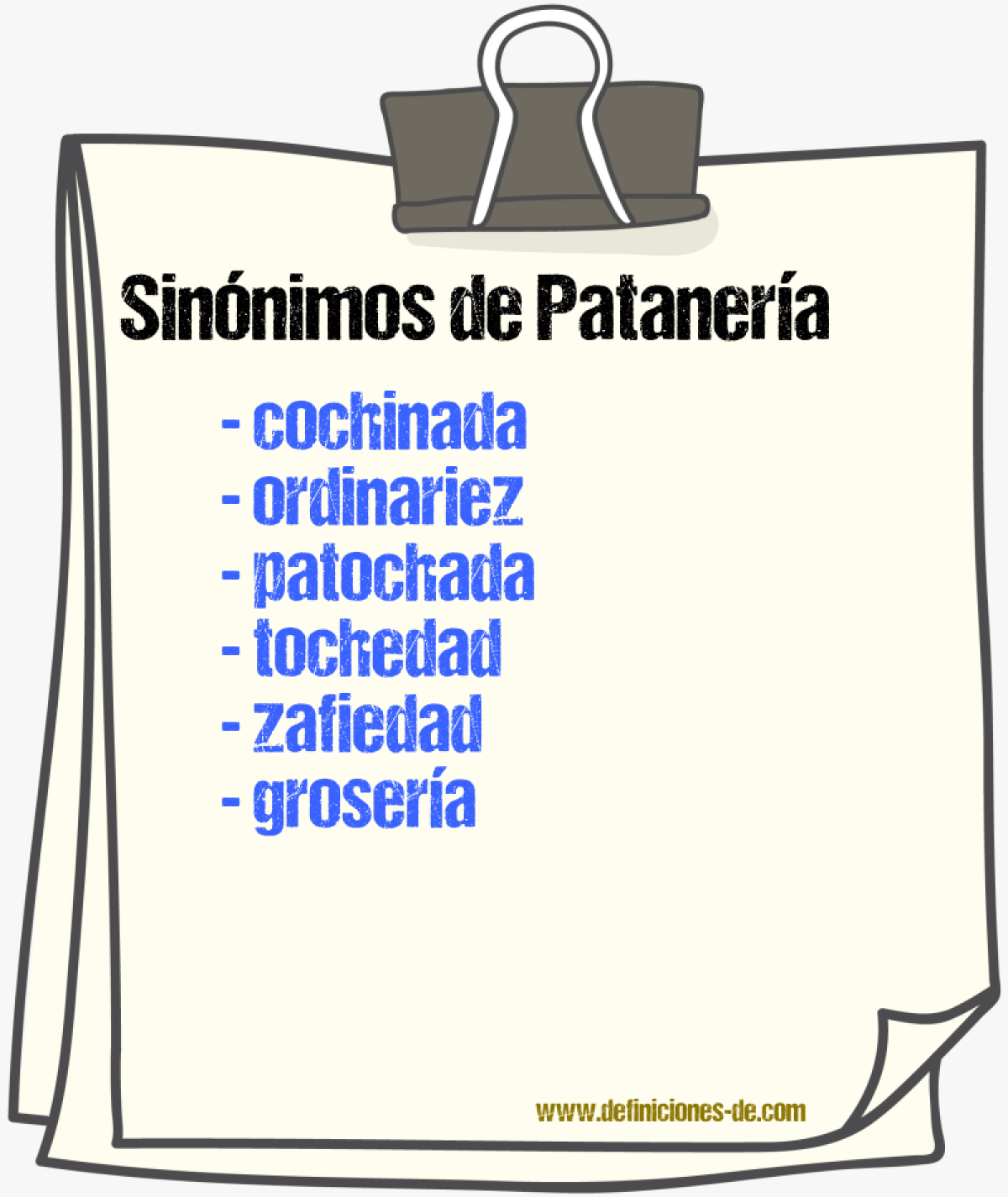 Sinnimos de patanera