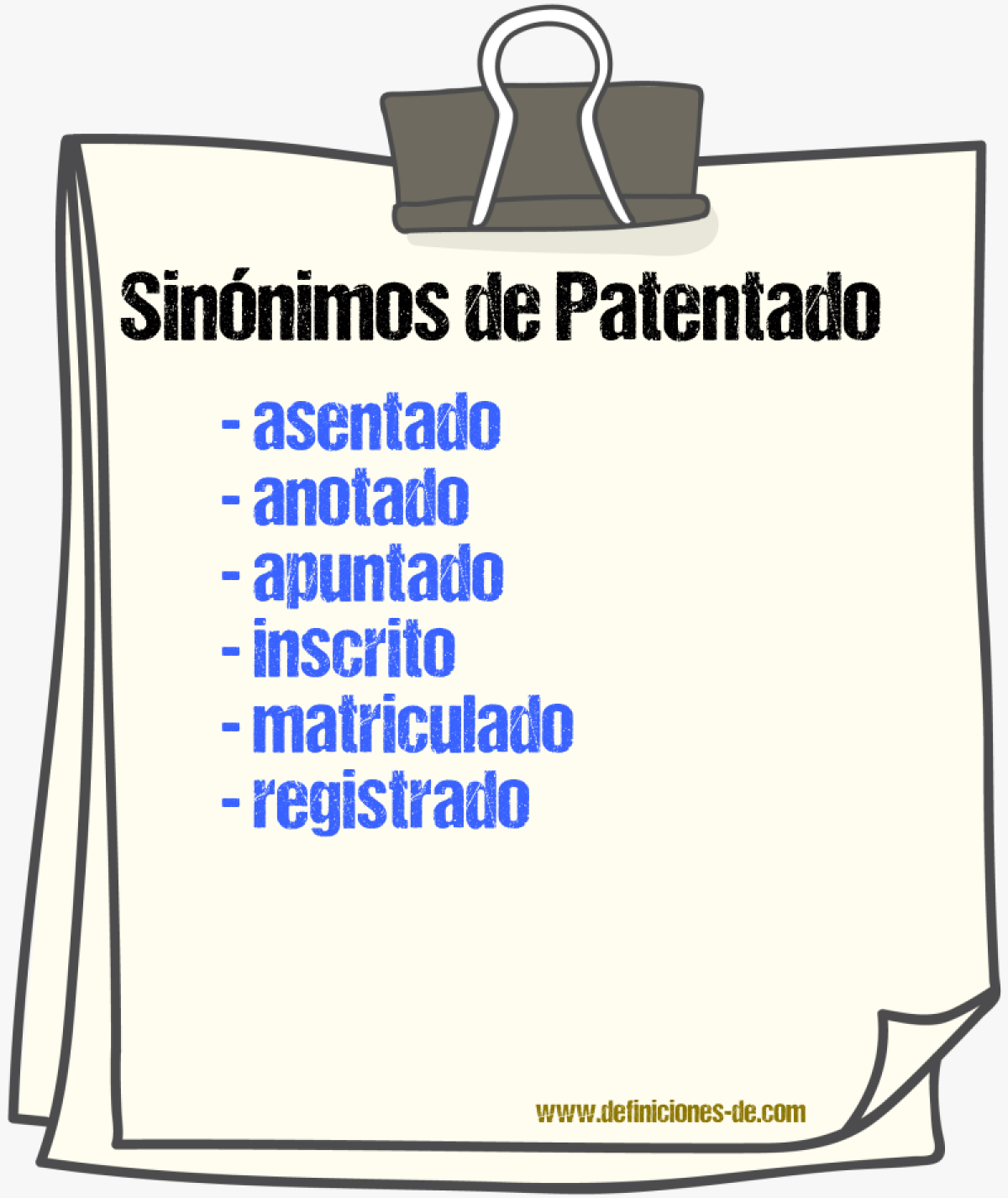 Sinnimos de patentado