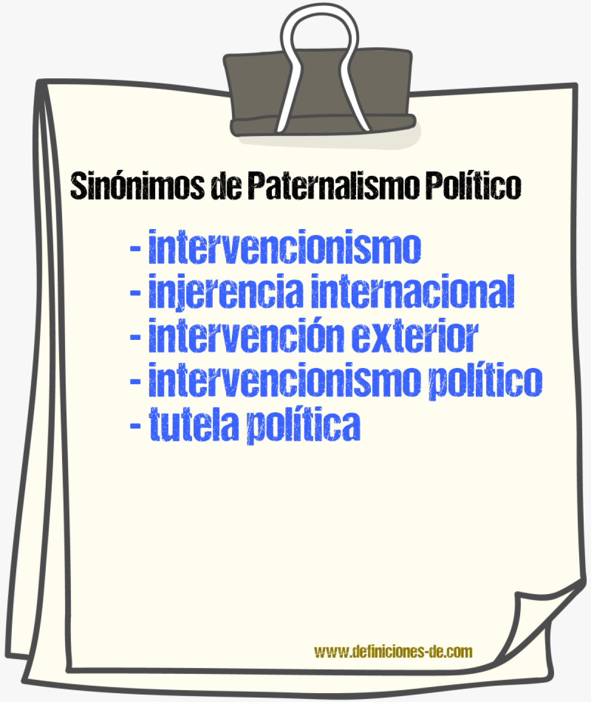 Sinónimos de paternalismo político