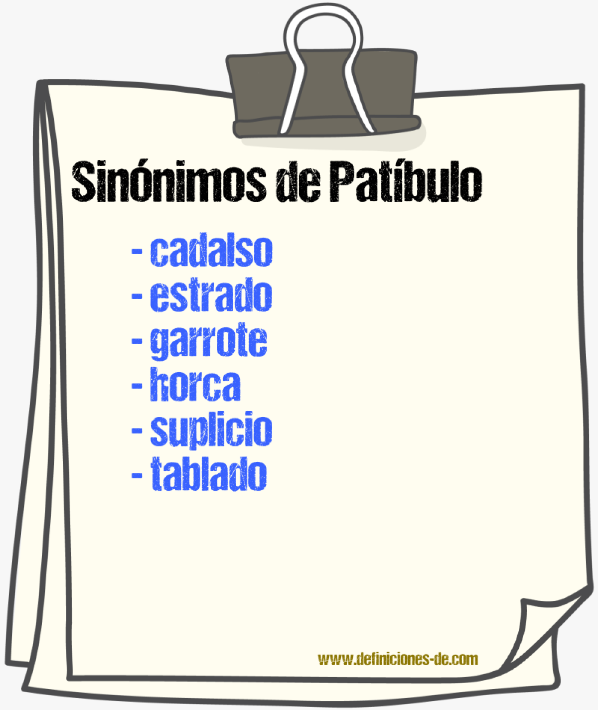 Sinnimos de patbulo