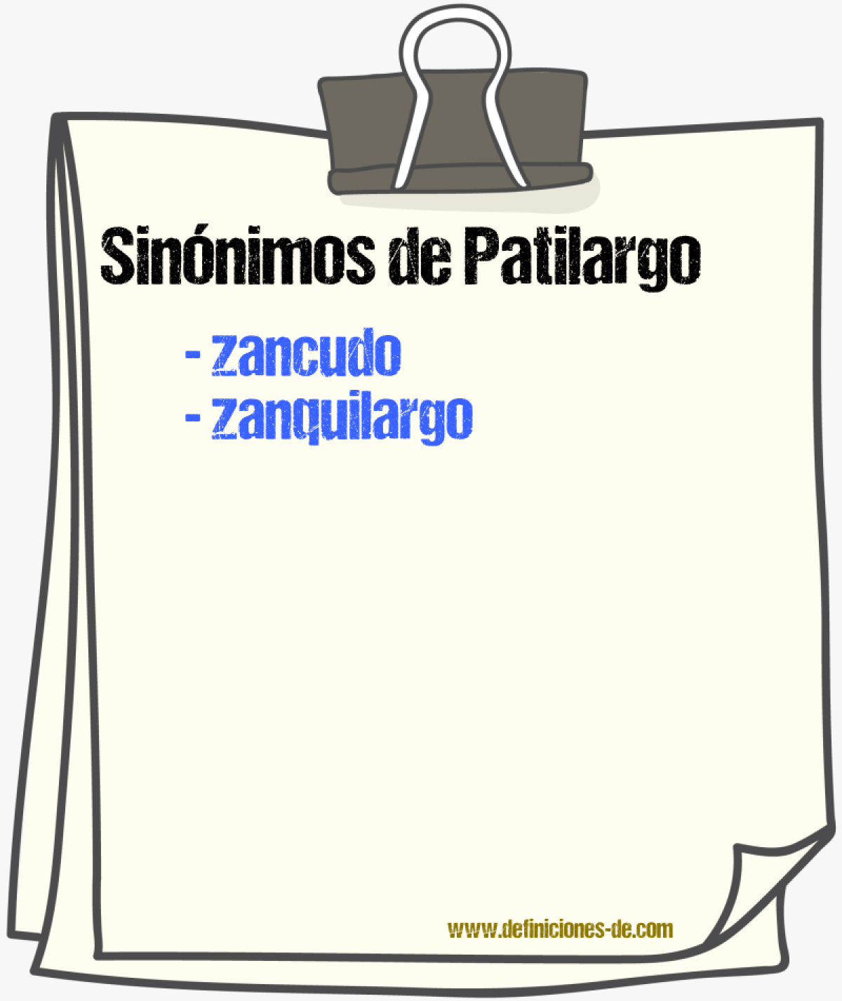 Sinnimos de patilargo