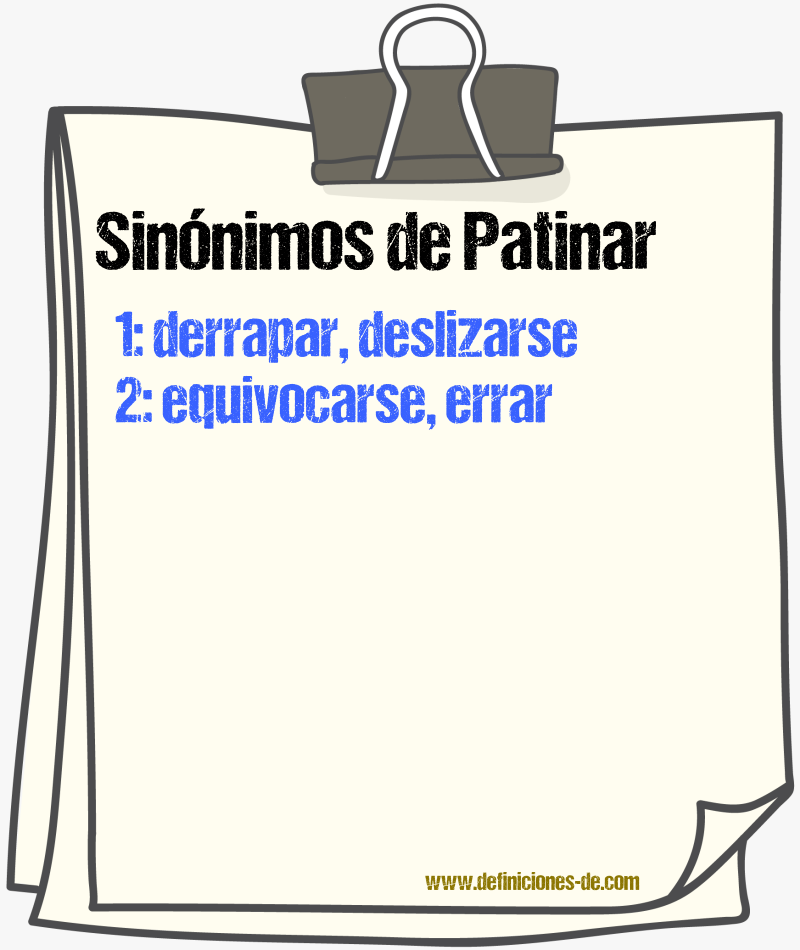 Sinnimos de patinar