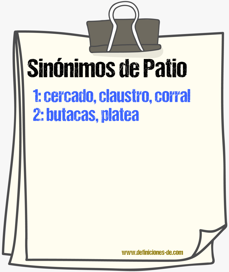 Sinnimos de patio