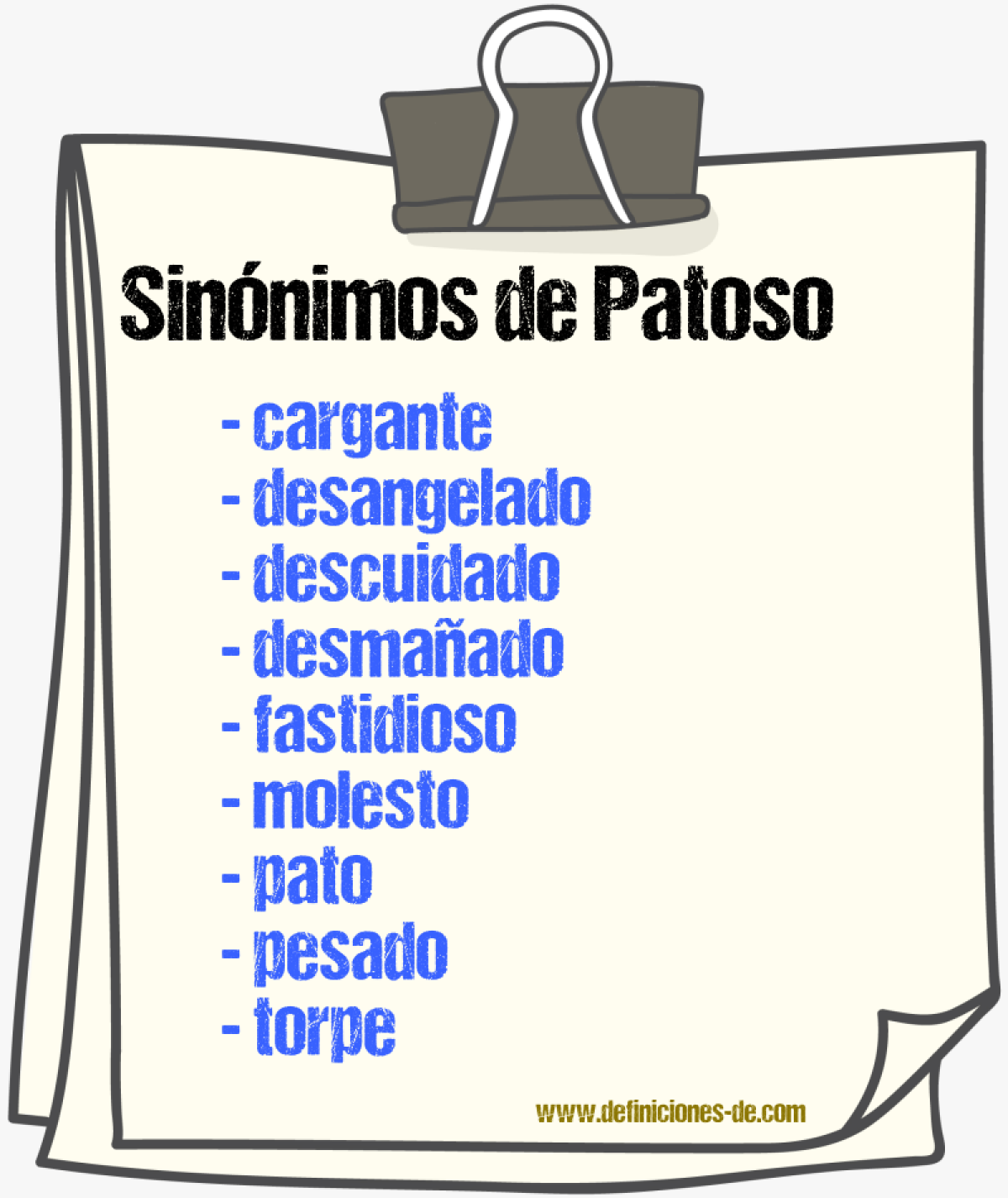 Sinnimos de patoso